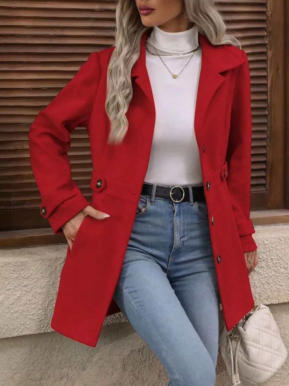 Single-Breasted Long Sleeve Coat, image 12