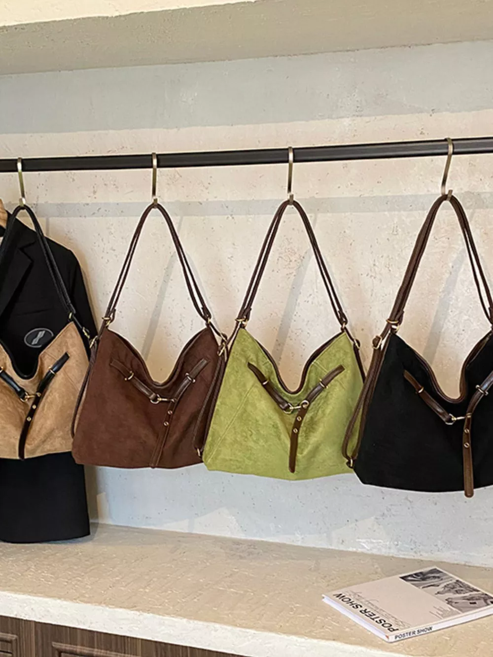 Vintage Suede Tote Bag, image 2