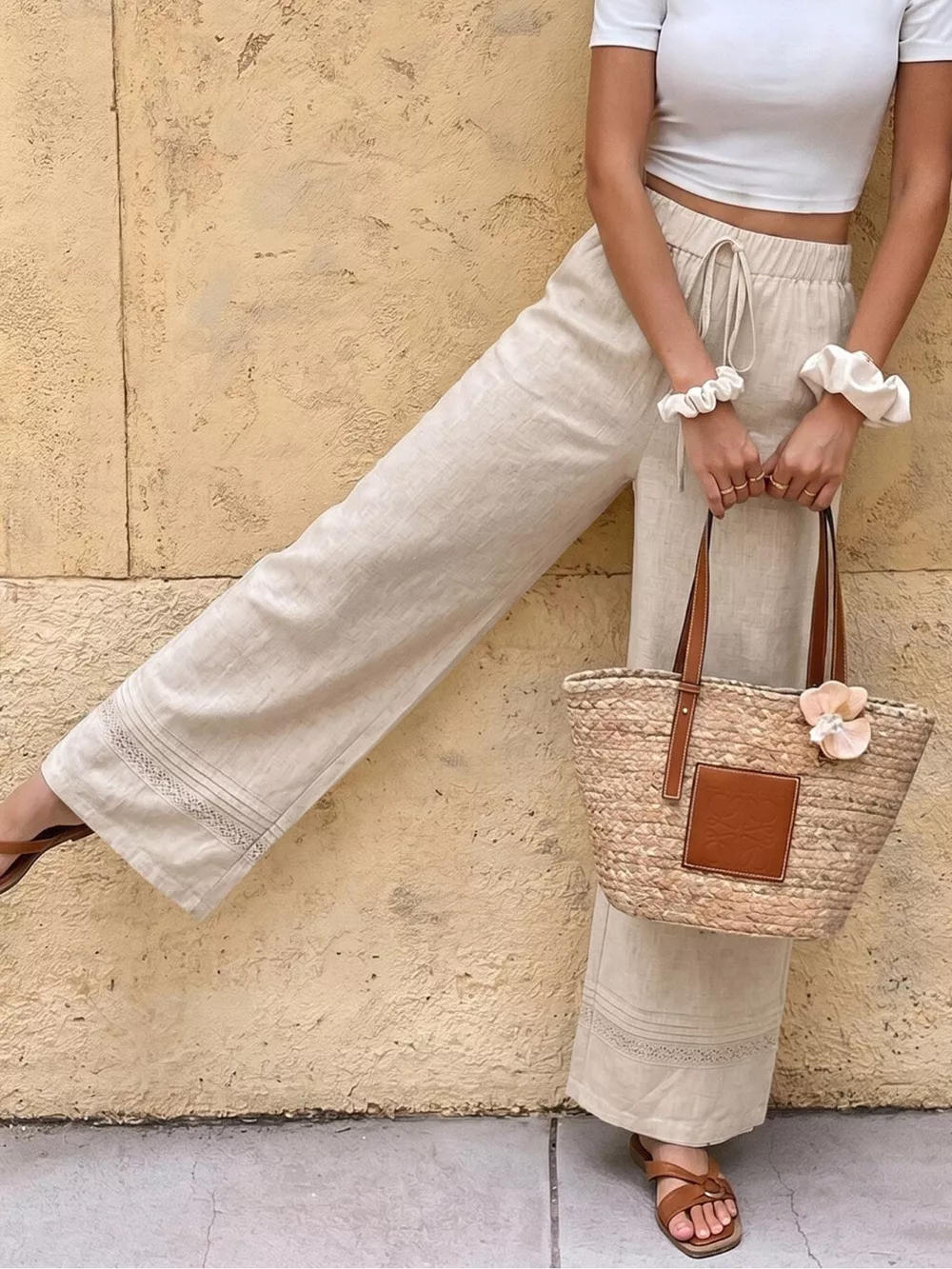 Casual Drawstring Wide Leg Pants, image 4