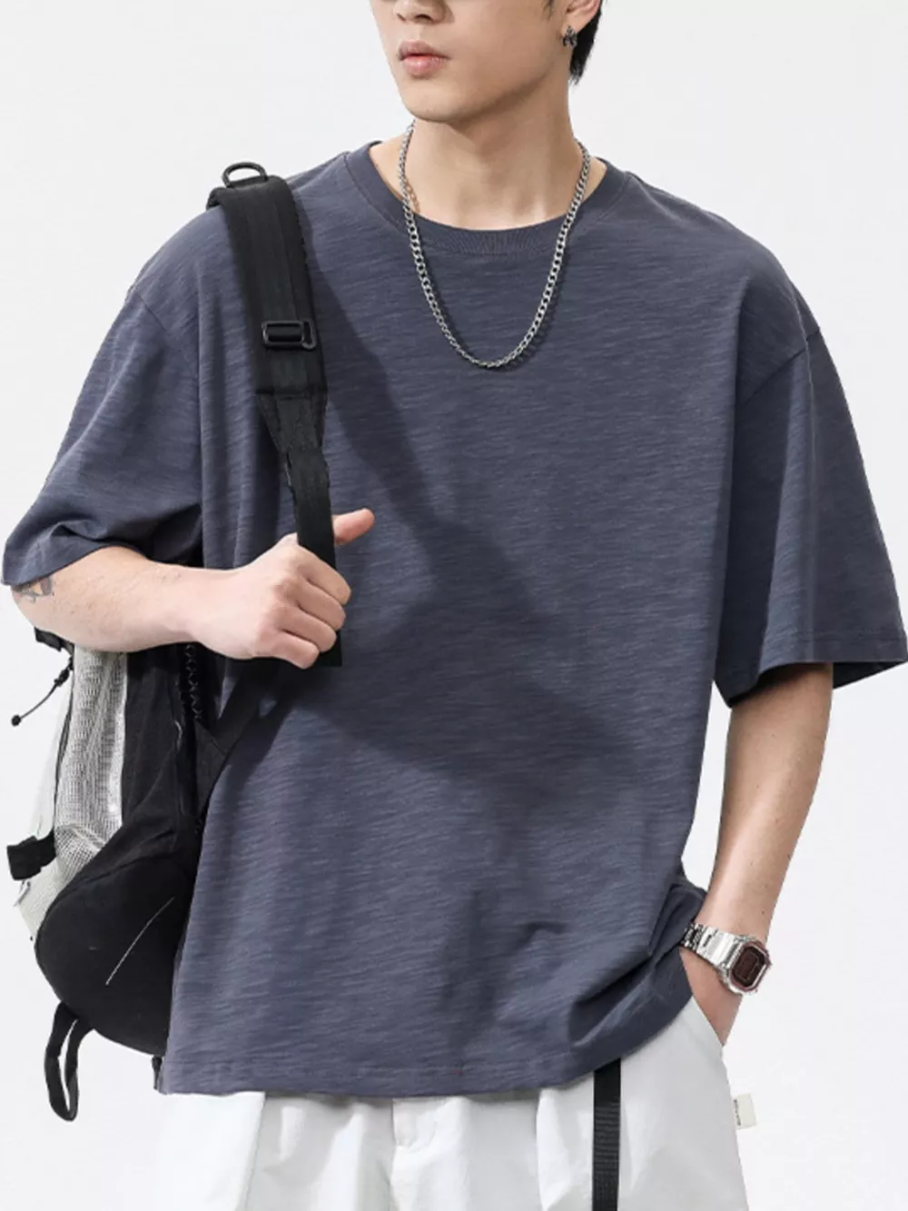 Men's Plus Size Round Neck Half Sleeve T-Shirt, image 6