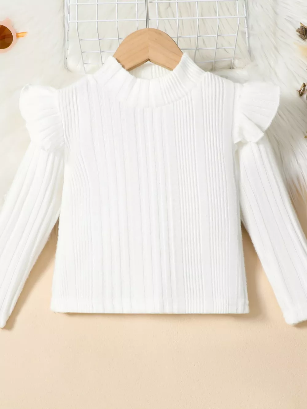 Children's Ribbed Knit Top and Leather Skirt Set, image 10