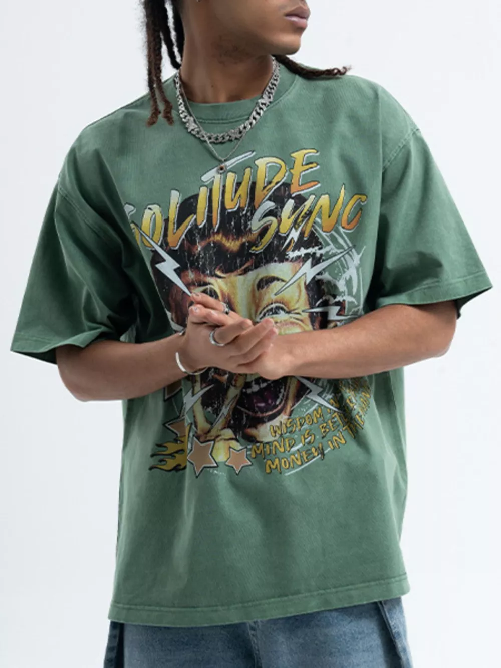 Men's Graphic Round Neck Relaxed Fit T-Shirt, image 3