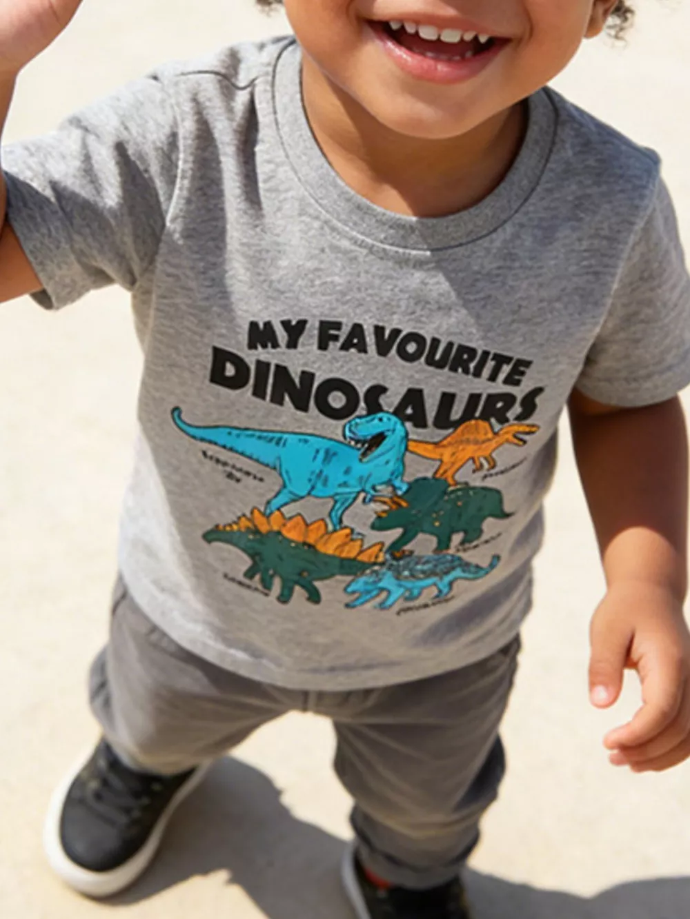 Children's Dinosaur Graphic Round Neck Tee, image 3