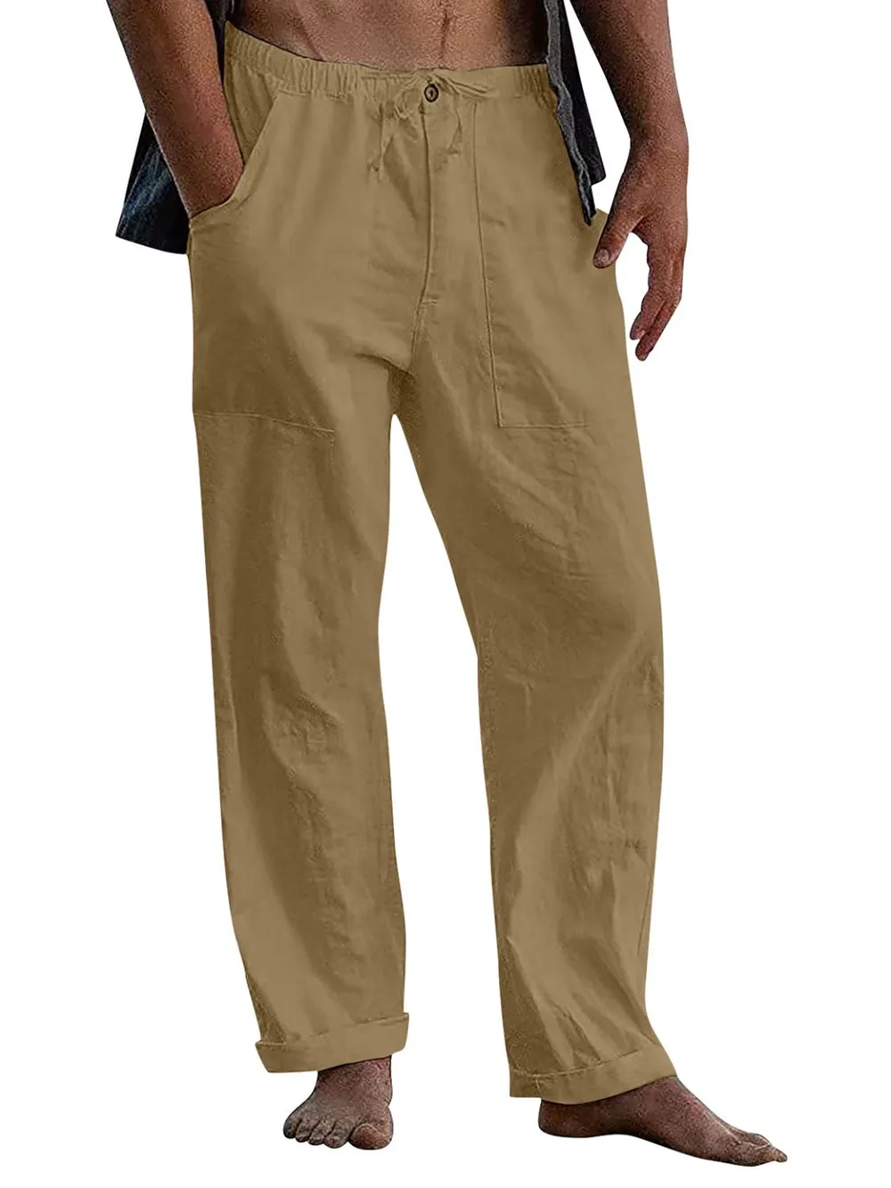 Men's Full Size Drawstring Straight Leg Pants Plus Size, image 6
