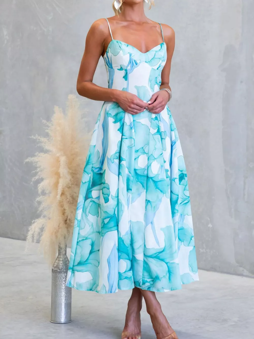 Floral Print Spaghetti Strap Midi Dress, image 11