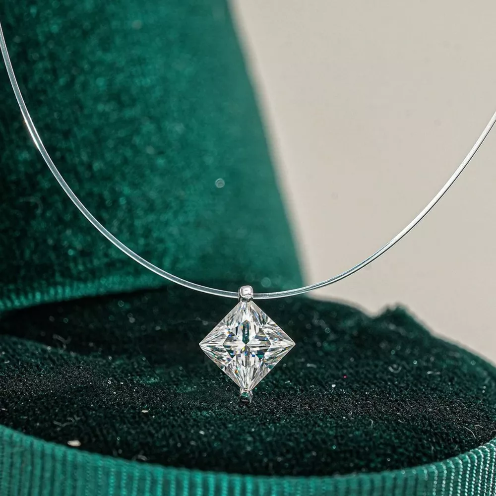 1 Carat Moissanite 925 Sterling Silver Pendant Necklace, image 4