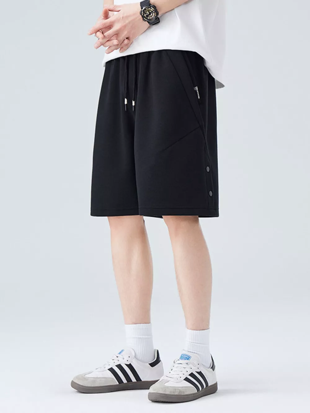 Men's Plus Size Drawstring Casual Shorts, image 2