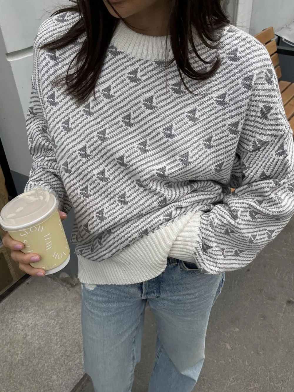 Contrast Round Neck Long Sleeve Sweater, image 13