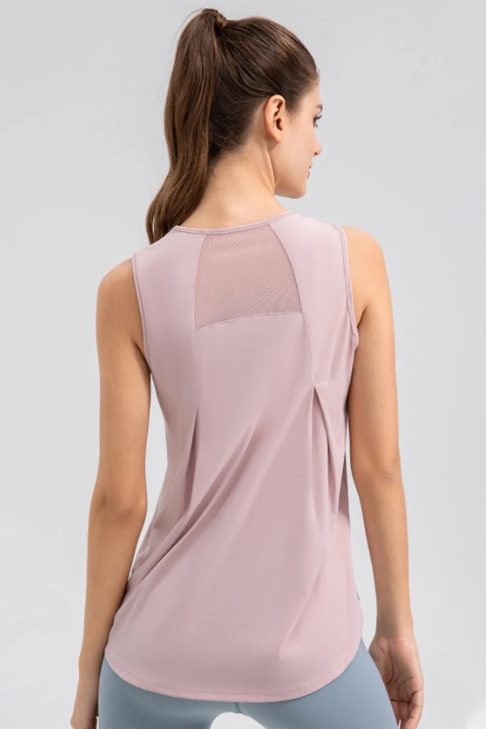 Round Neck Wide strap Active Tank, image 9