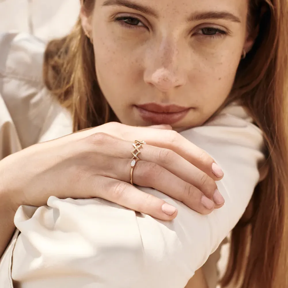Stainless Steel Cutout Open Ring, image 5