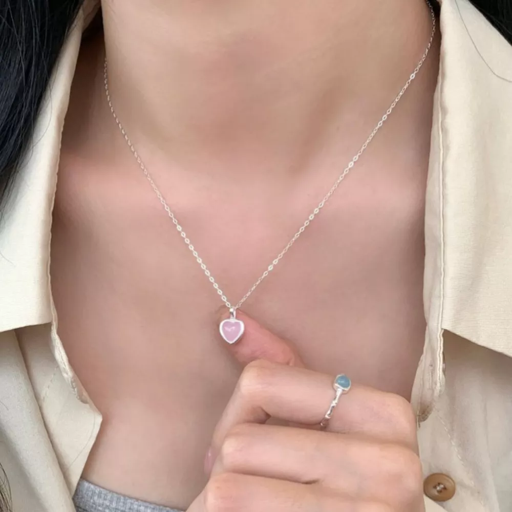 925 Sterling Silver Heart Pendant Necklace, image 3