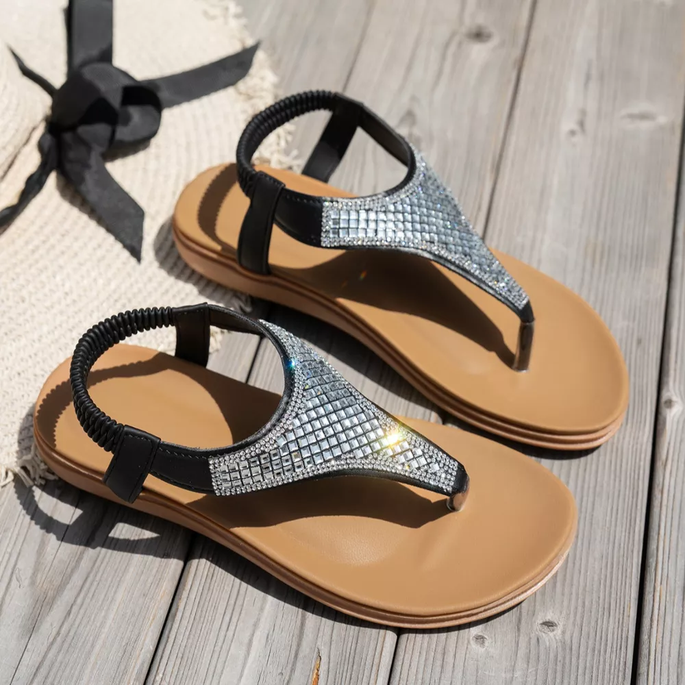 Open Toe Rhinestone Sandals, image 4
