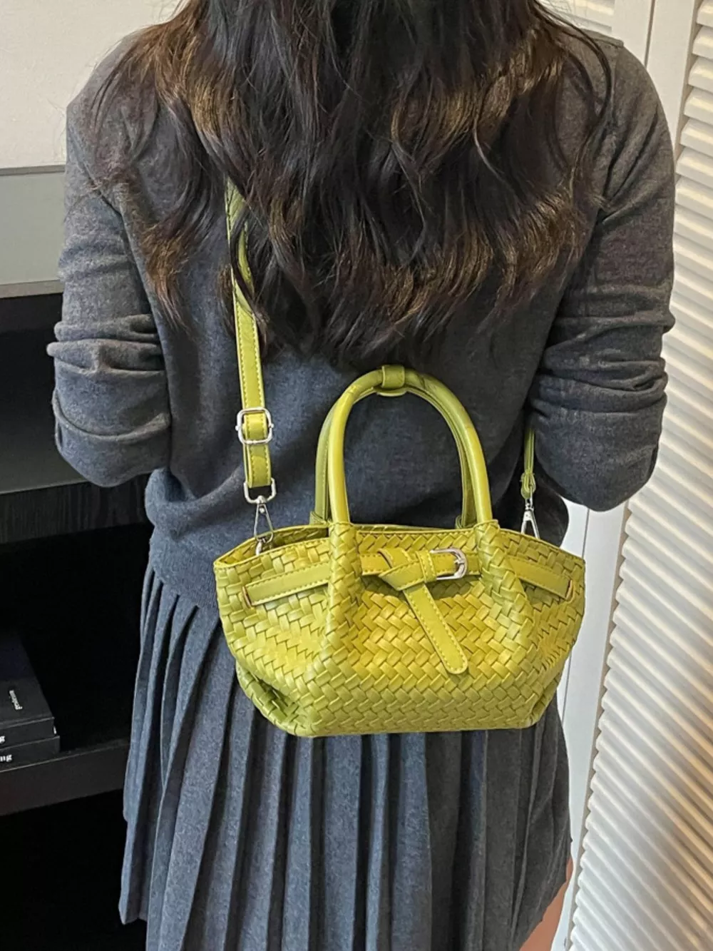 Woven Leather Crossbody Bag, image 3