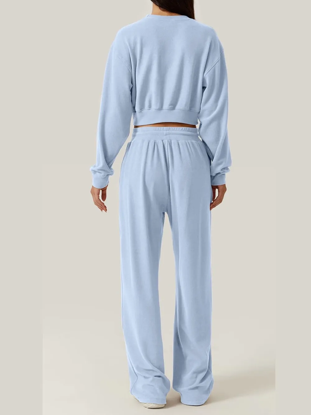 Crisscross Round Neck Top and Drawstring Pants Set, image 18