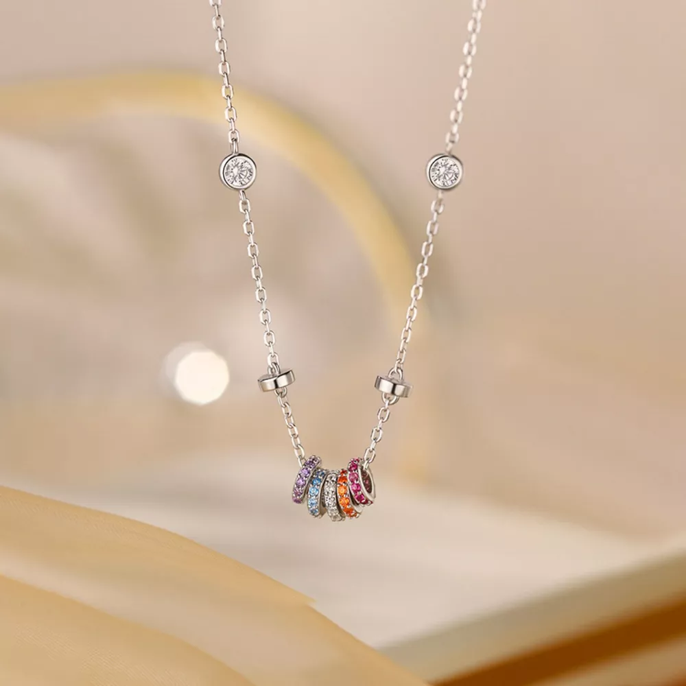 925 Sterling Silver Zircon Pendant Necklace, image 2