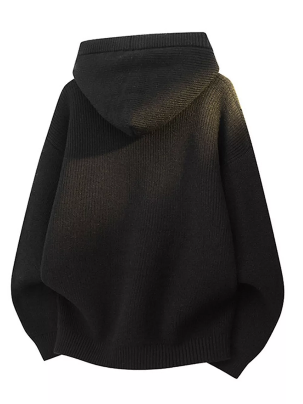 Men's Plus Size Button Detail Hooded Sweater, image 4
