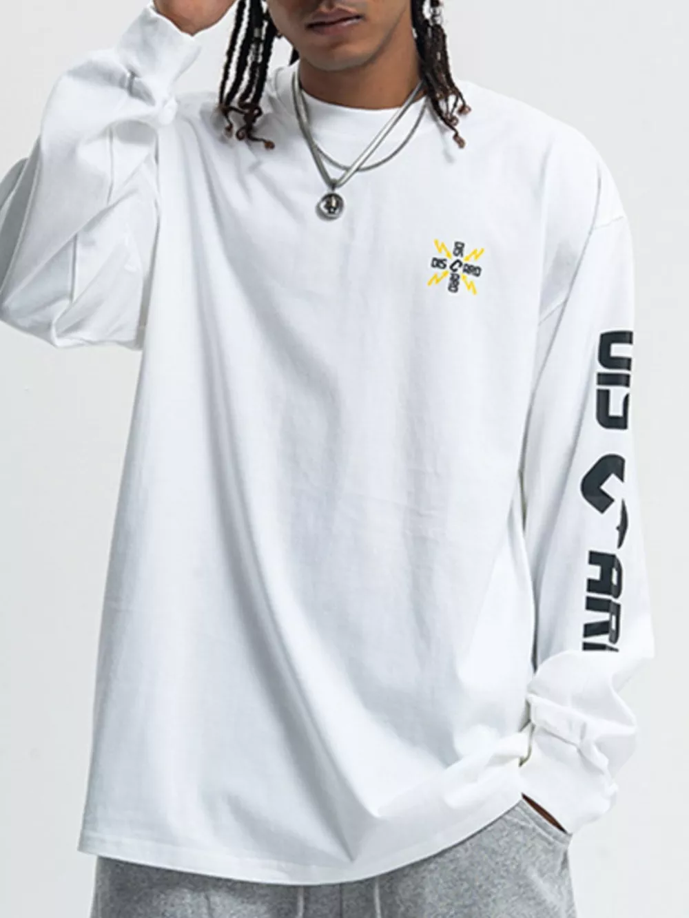 Men's Round Neck Long Sleeve T-Shirt, image 3