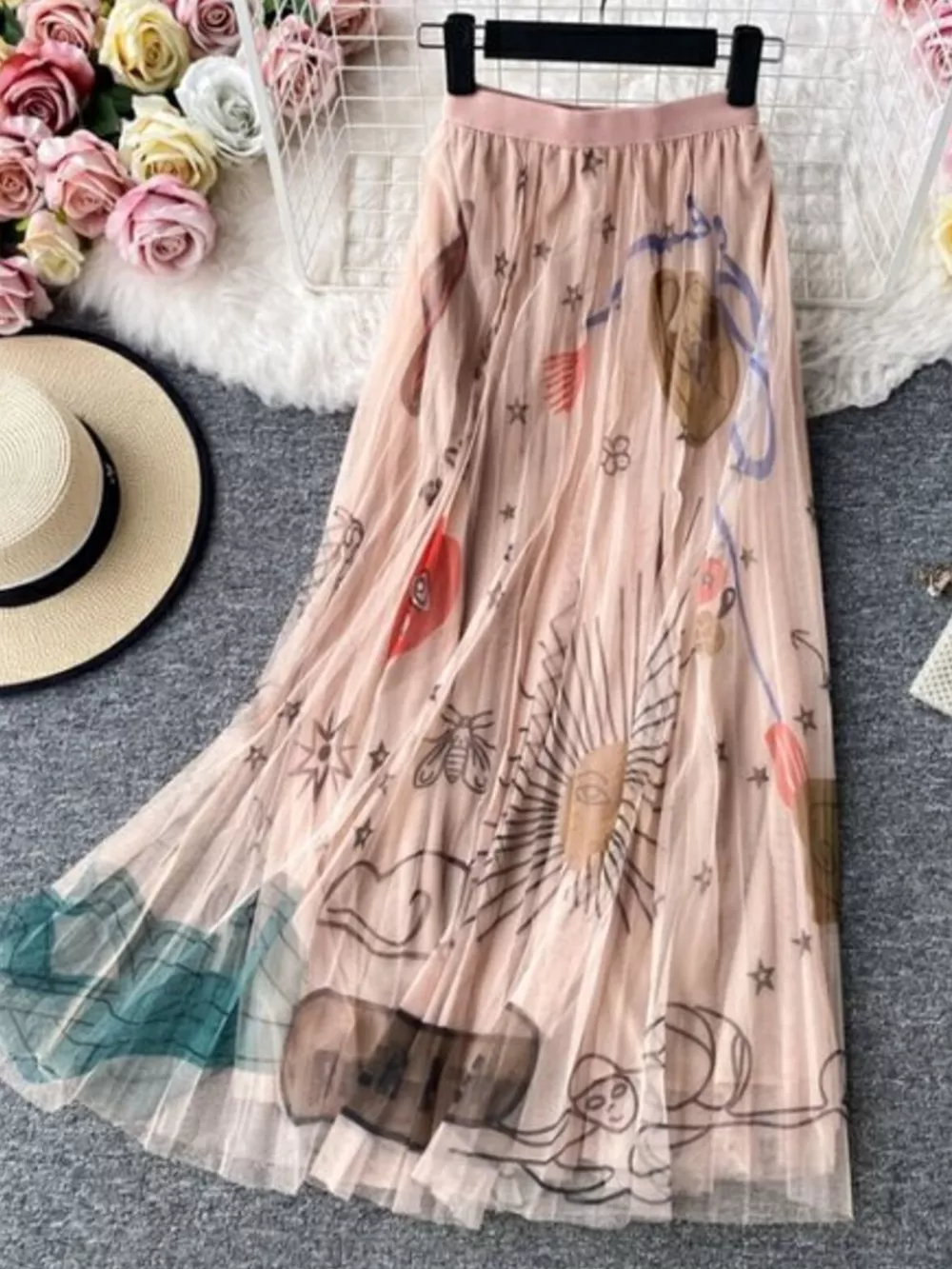 Printed Tulle Skirt, image 8