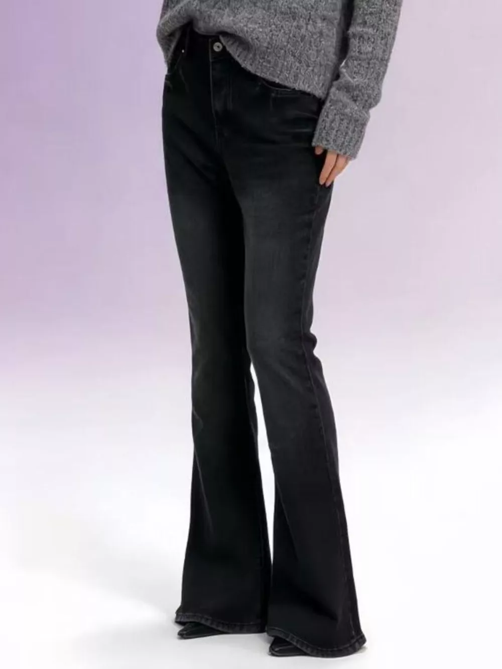 Full Size Vintage Wash High-Waisted Flare Jeans Plus Size, image 8