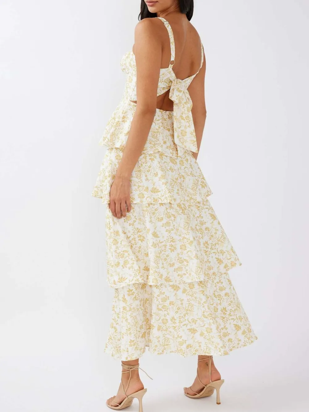 Floral Layered Ruffle Maxi Dress, image 10