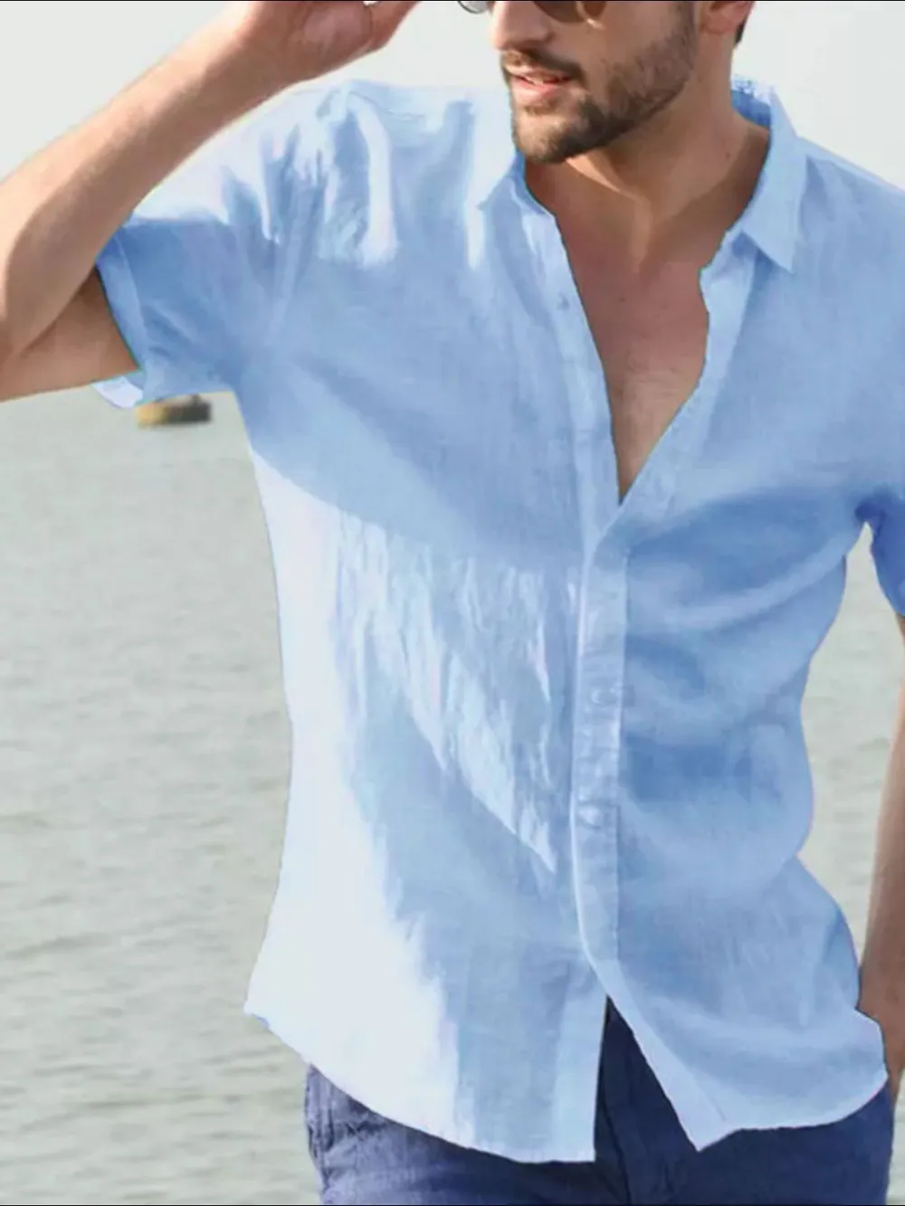 Men's Full Size Button Up Short Sleeve Shirt Plus Size, image 7