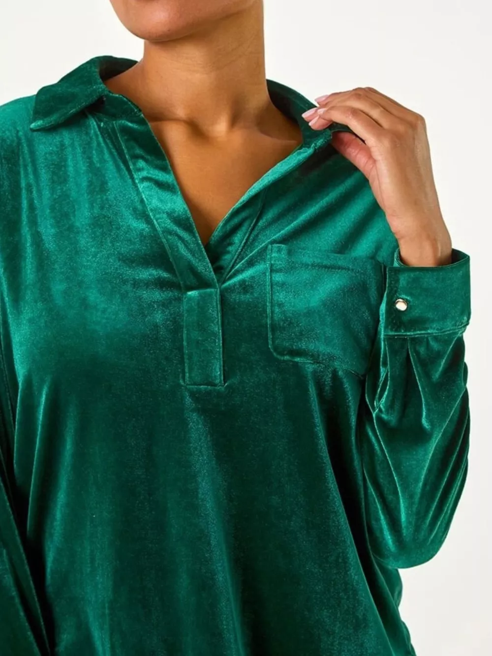 Velvet Long Sleeve Blouse, image 3