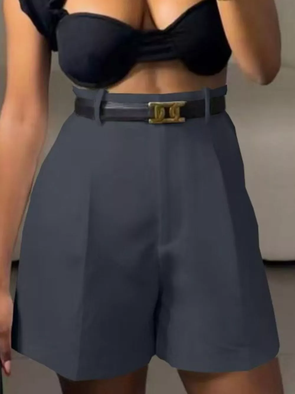 High-Waisted Pleated Shorts, image 7