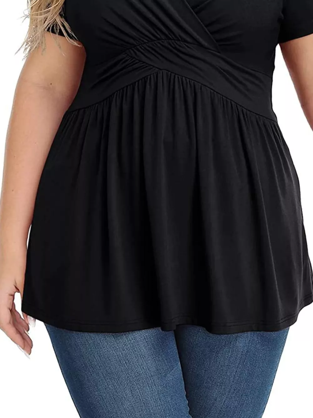 Plus Size Surplice Short Sleeve T-Shirt, image 13