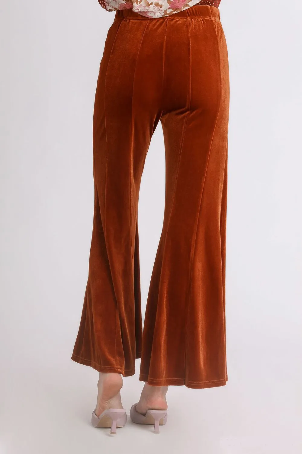 High Rise Elastic Waist Flare Pants, image 2