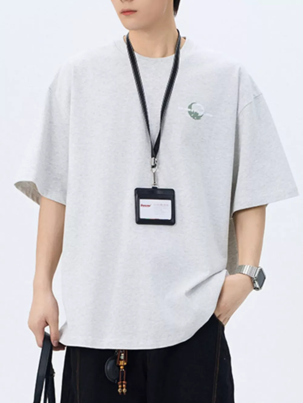 Men's Plus Size Round Neck Short Sleeve T-Shirt, image 5
