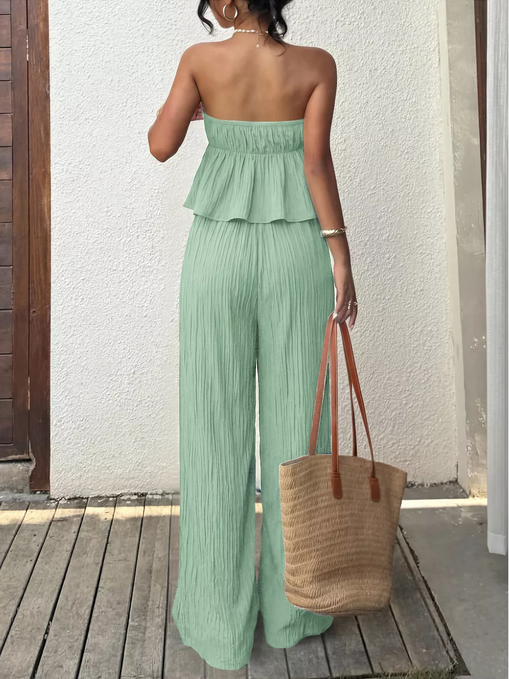 Tube Top and Wide-Leg Pants Set, image 8
