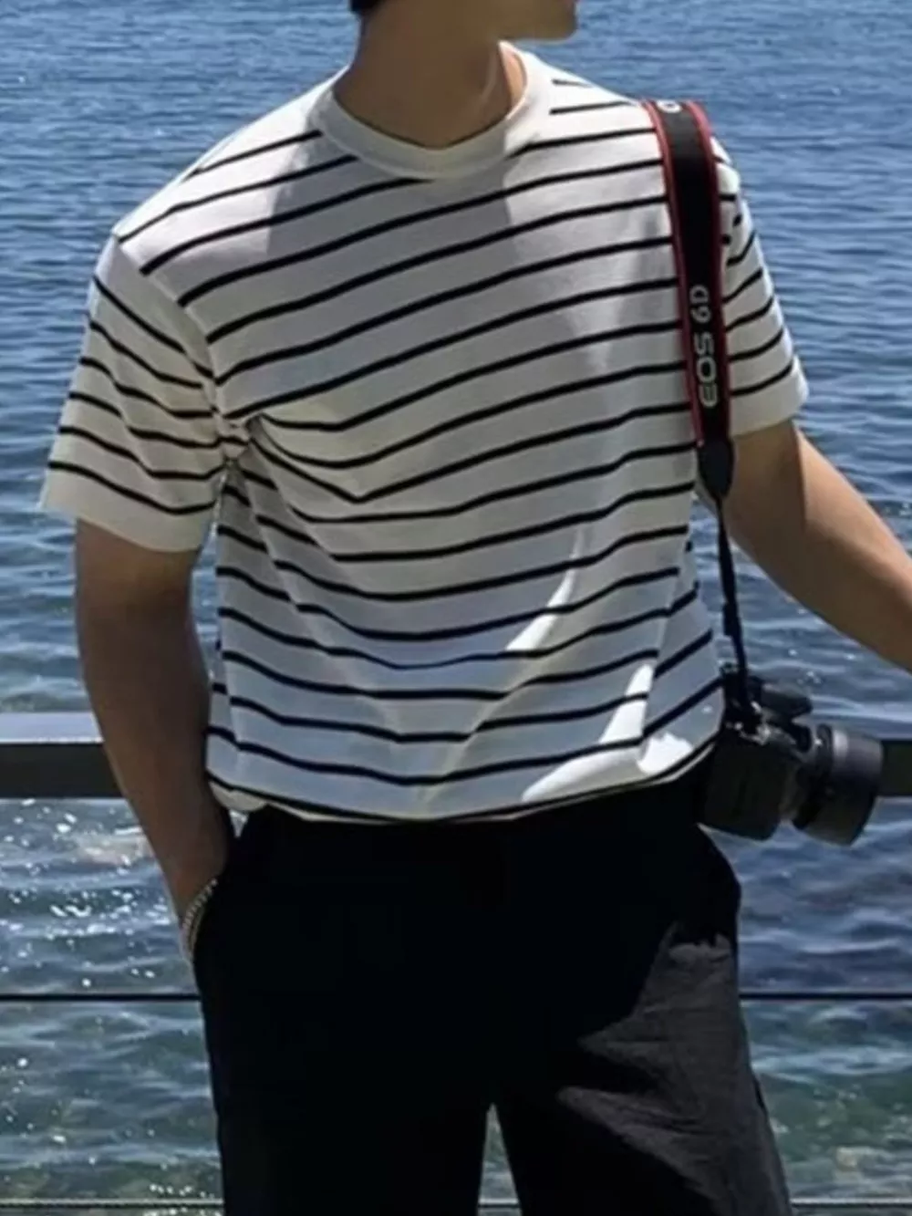 Men's Striped Round Neck Short Sleeve T-Shirt, image 2