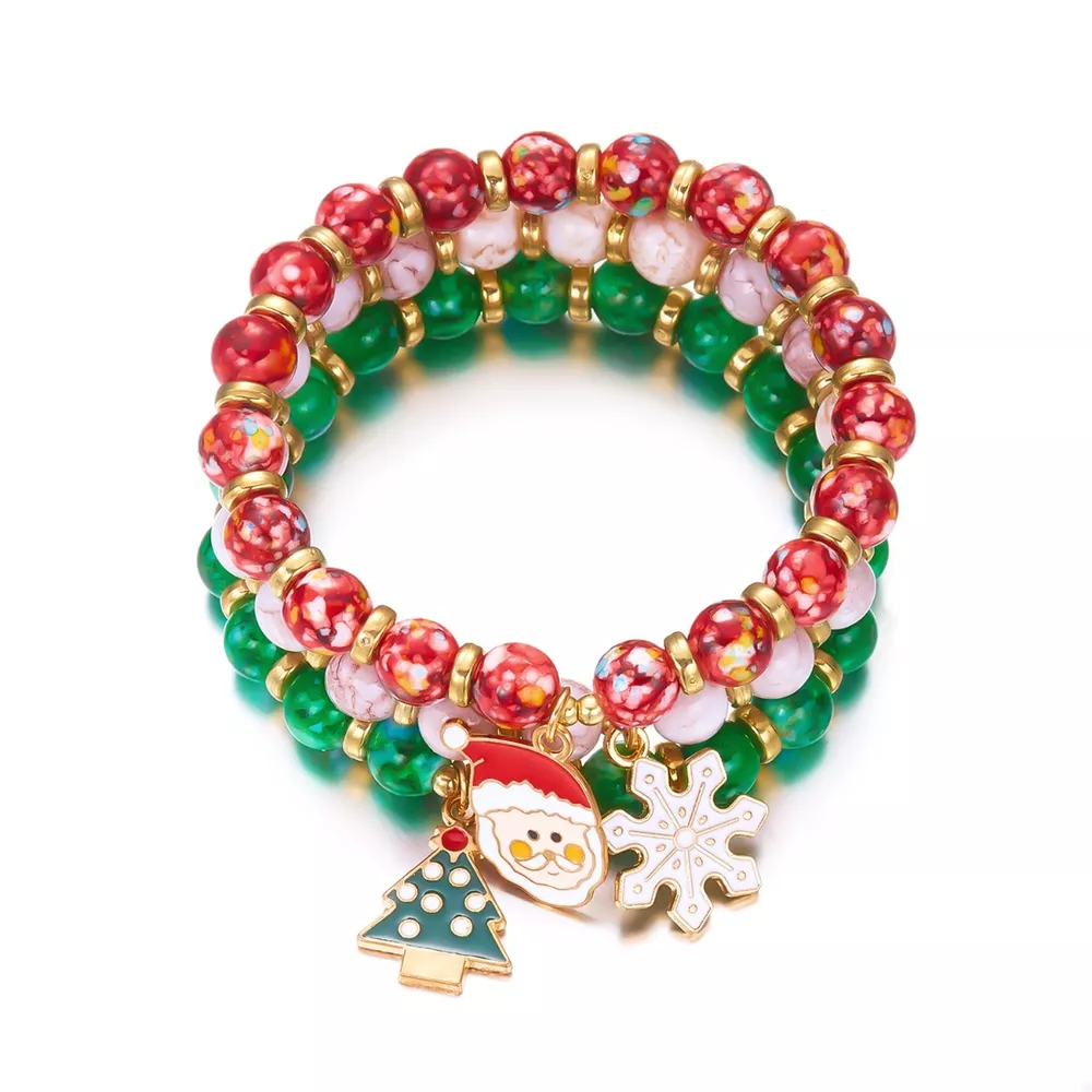 3 Piece Christmas Charm Beaded Bracelet, image 7