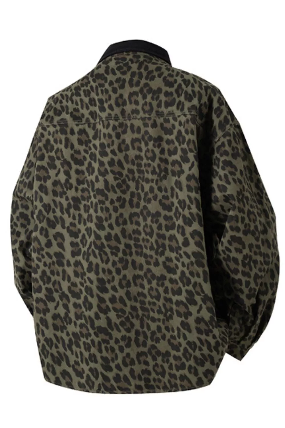 Men's Plus Size Leopard Print Snap Down Shirt, image 3