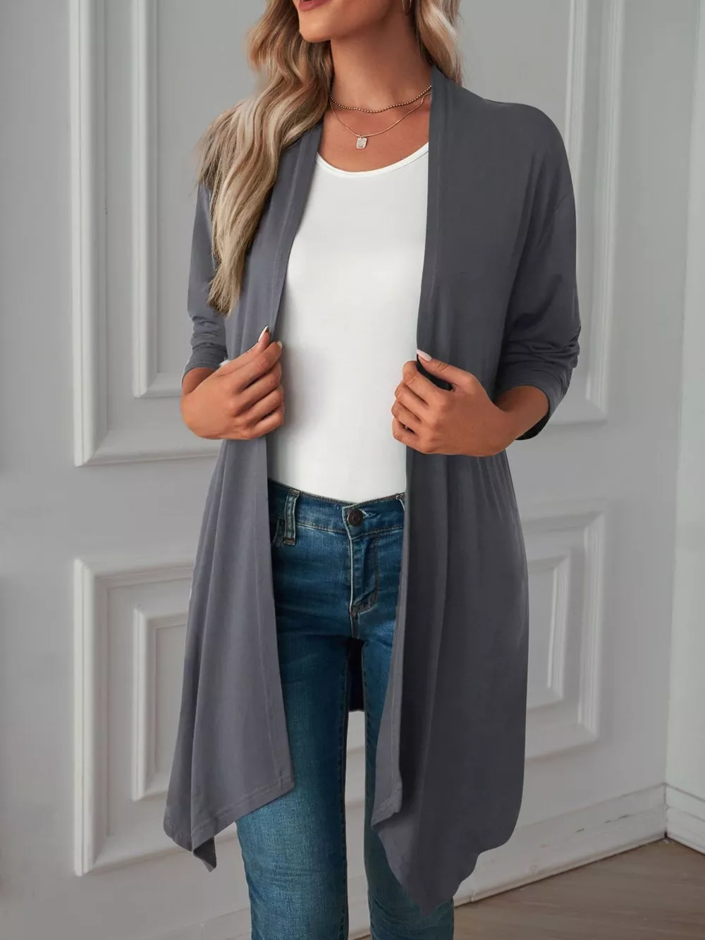 Lightweight Open Front Cardigan, image 9