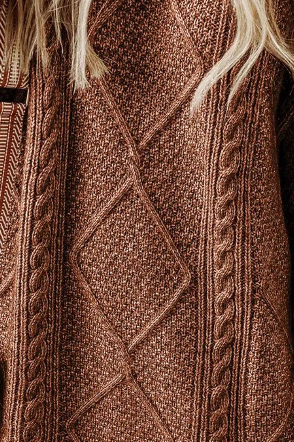 Cable-Knit Round Neck Sweater Dress, image 10