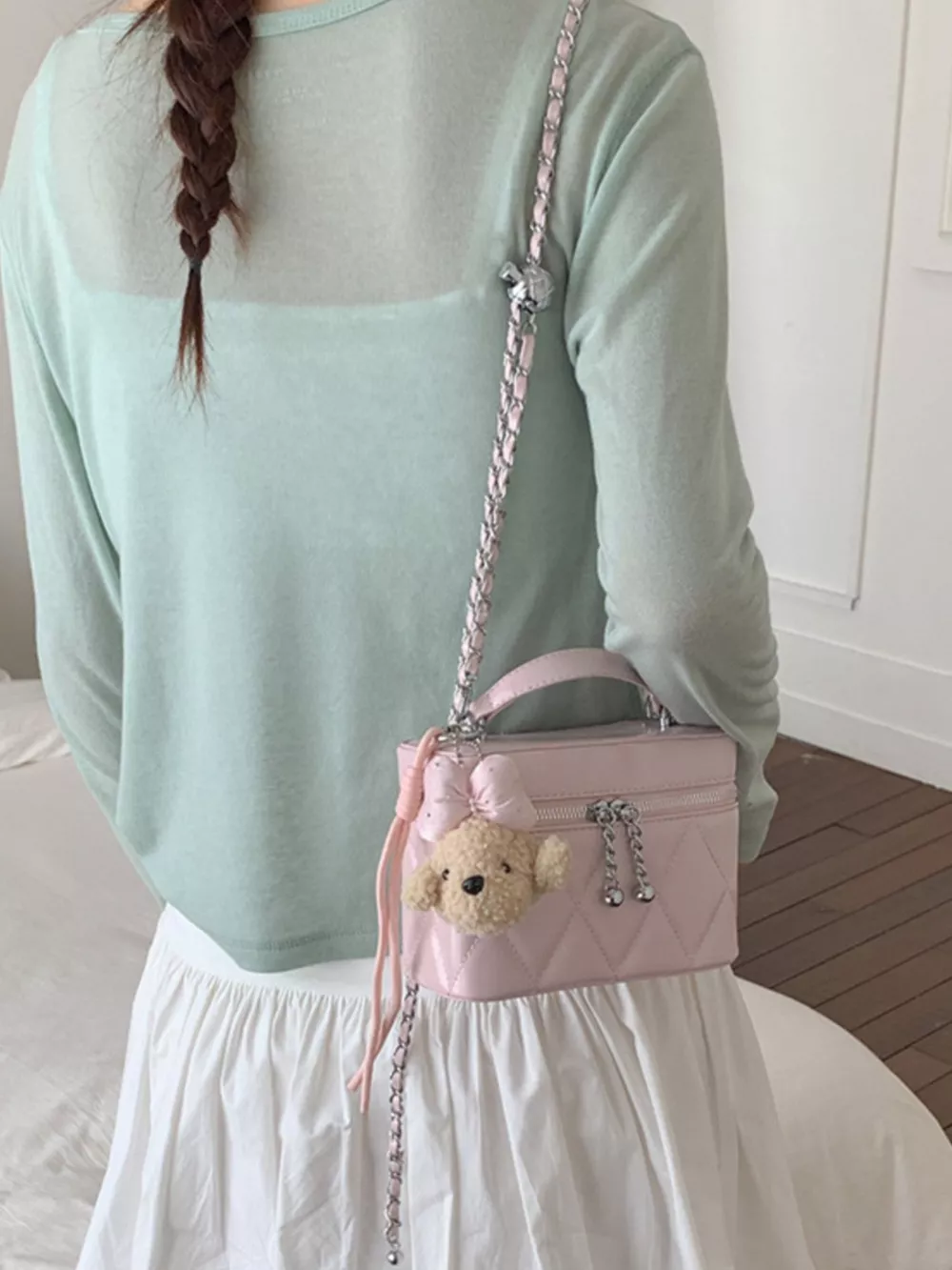 Quilted Chain Strap Crossbody Bag, image 5