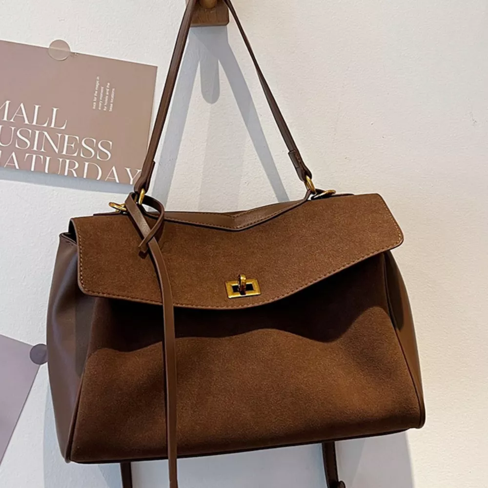 Solid Color Flap Crossbody Bag, image 6