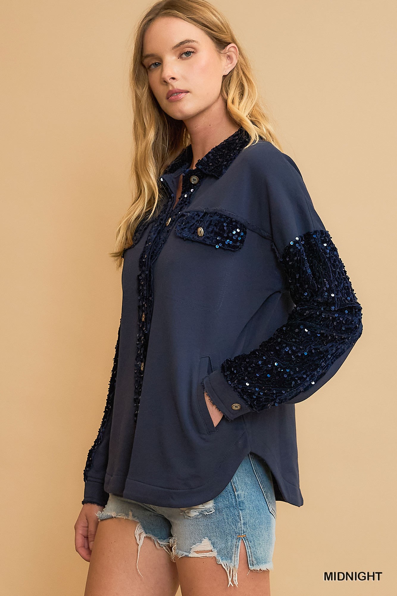 Sequined French Terry Jacket, image 2