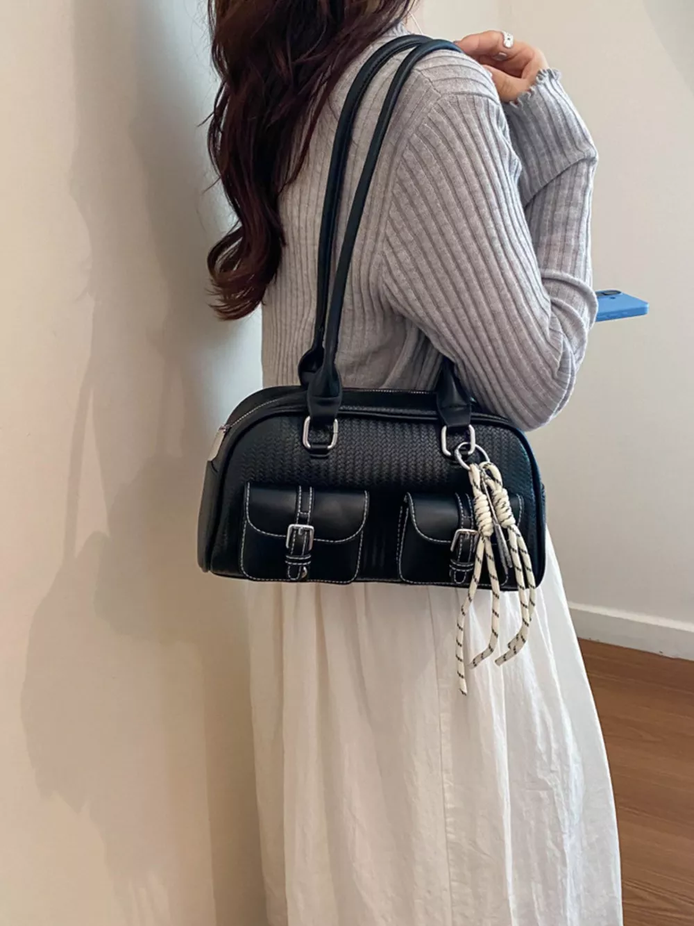 Double Pockets Front Shoulder Bag, image 4