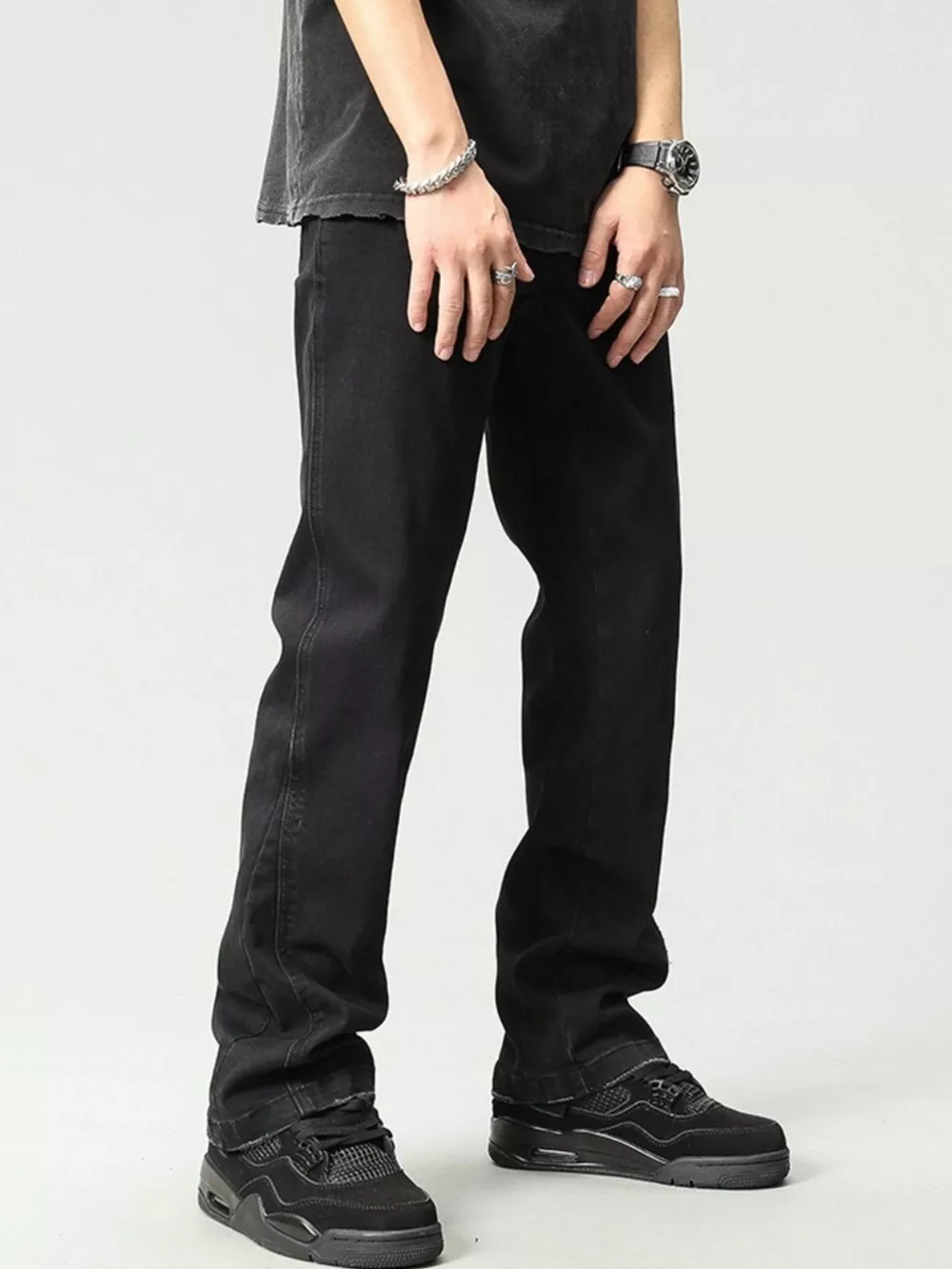 Men's Washed Loose Fit Jeans, image 5