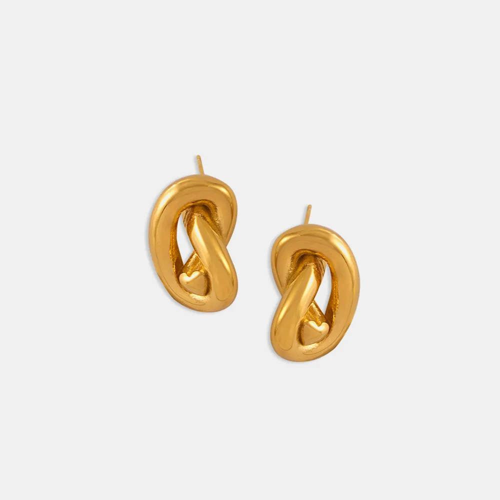 Titanium Steel Knot Stud Earrings, image 5