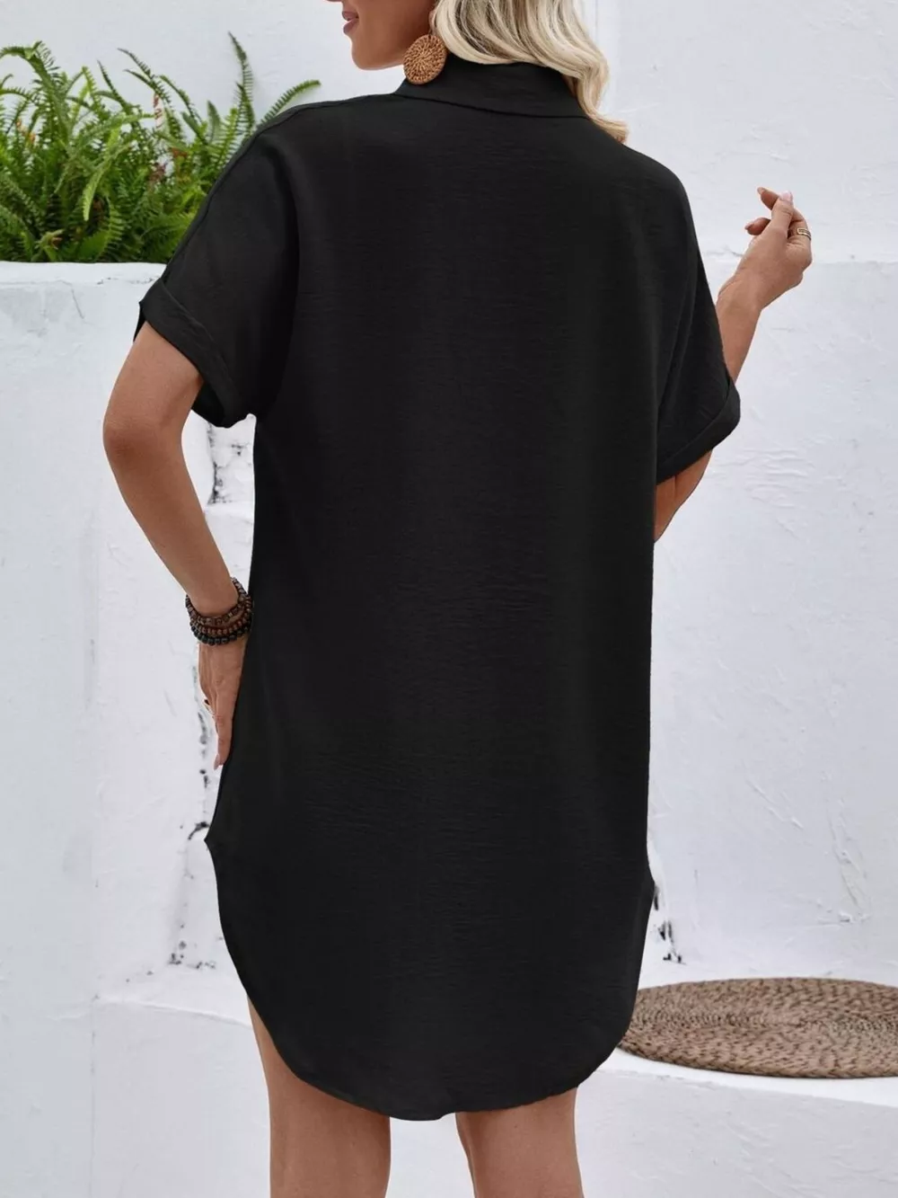 Relaxed Fit Button-Down Longline Shirt, image 13