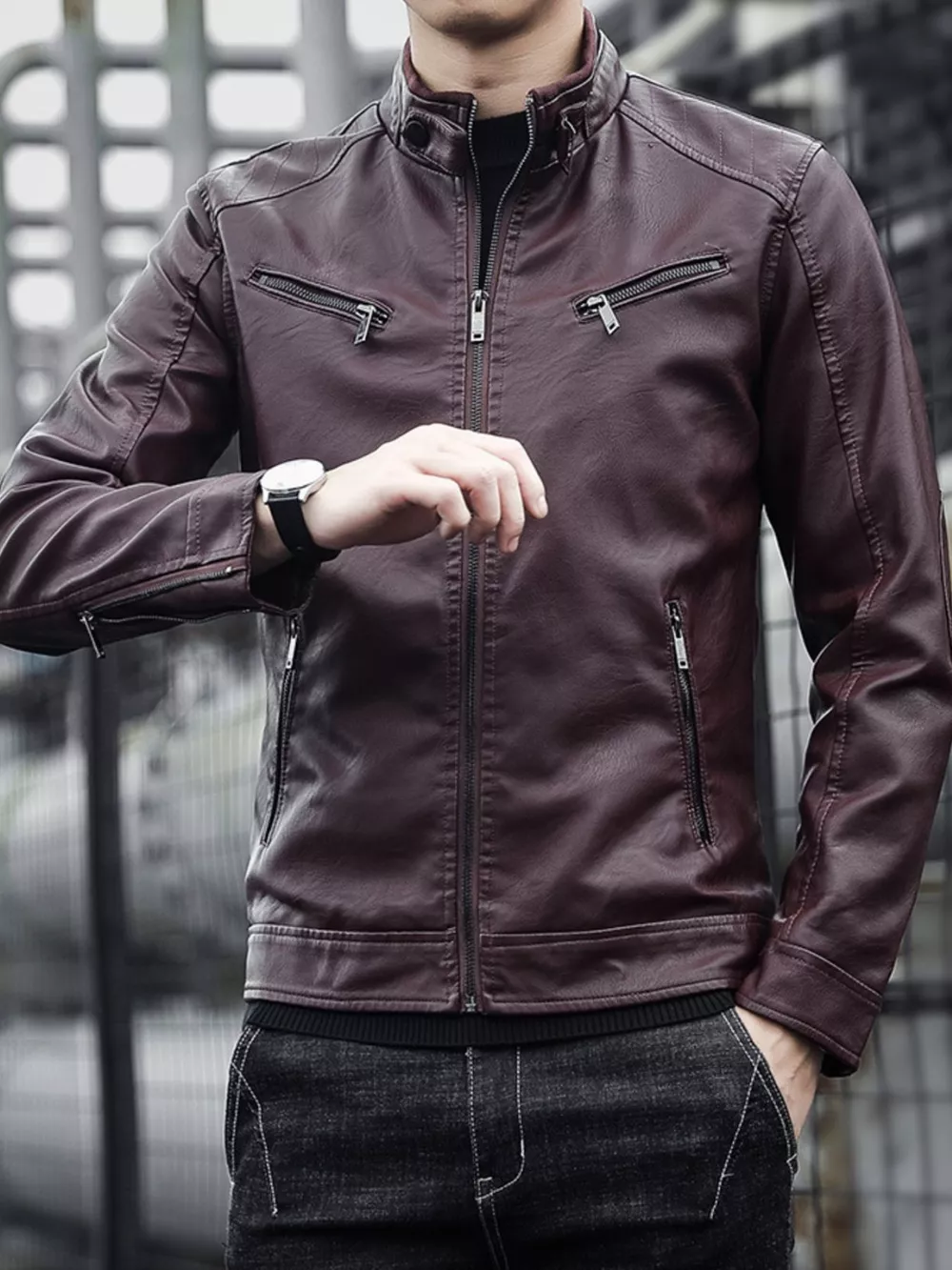 Men's Plus Size Zip Up Long Sleeve Jacket, image 10