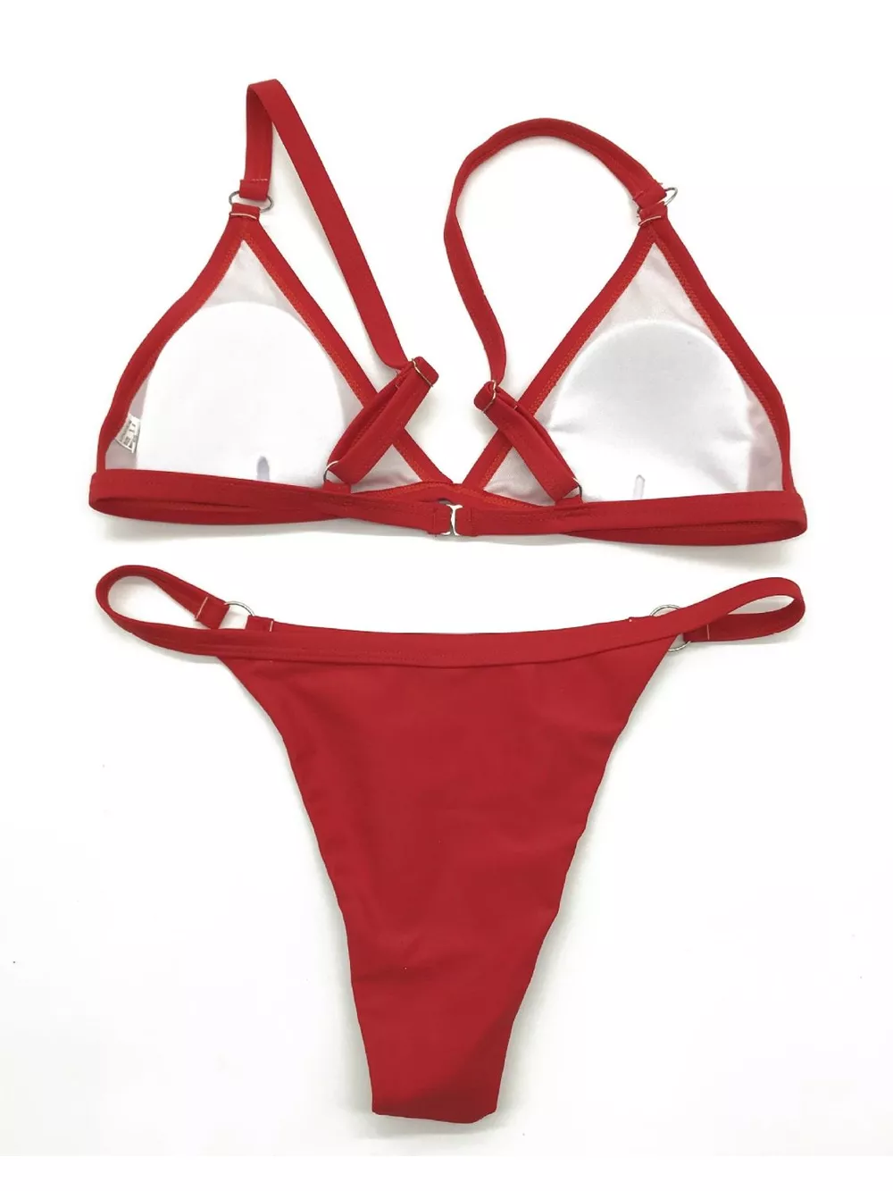 Solid Color Ring Detail Bikini Set, image 6