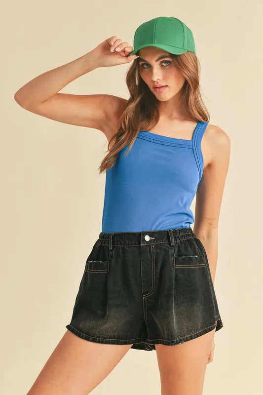 Square Neck Wide Strap Tank