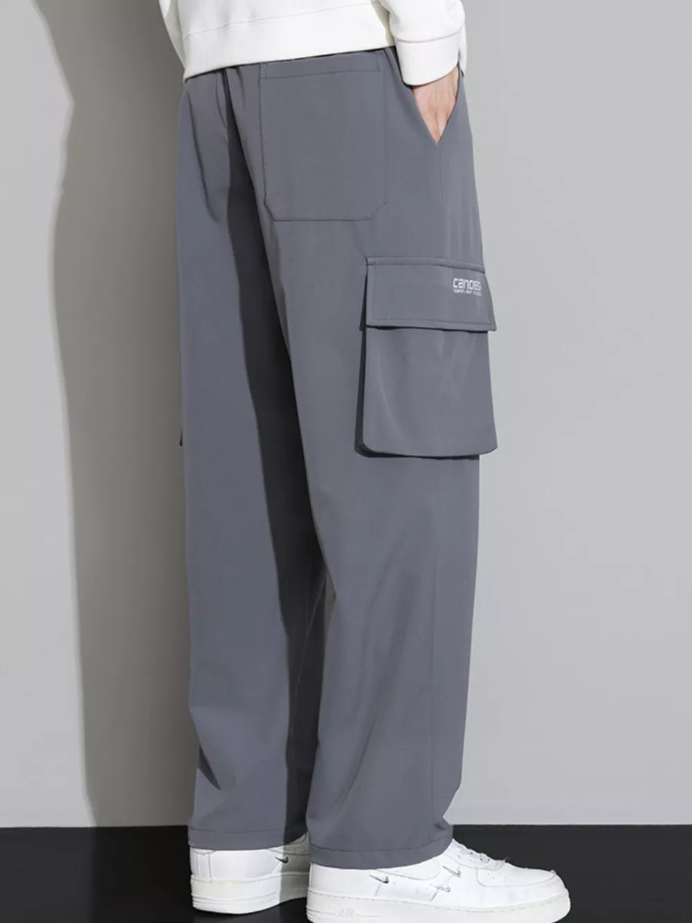 Men's Plus Size Wide Leg Cargo Pants, image 6