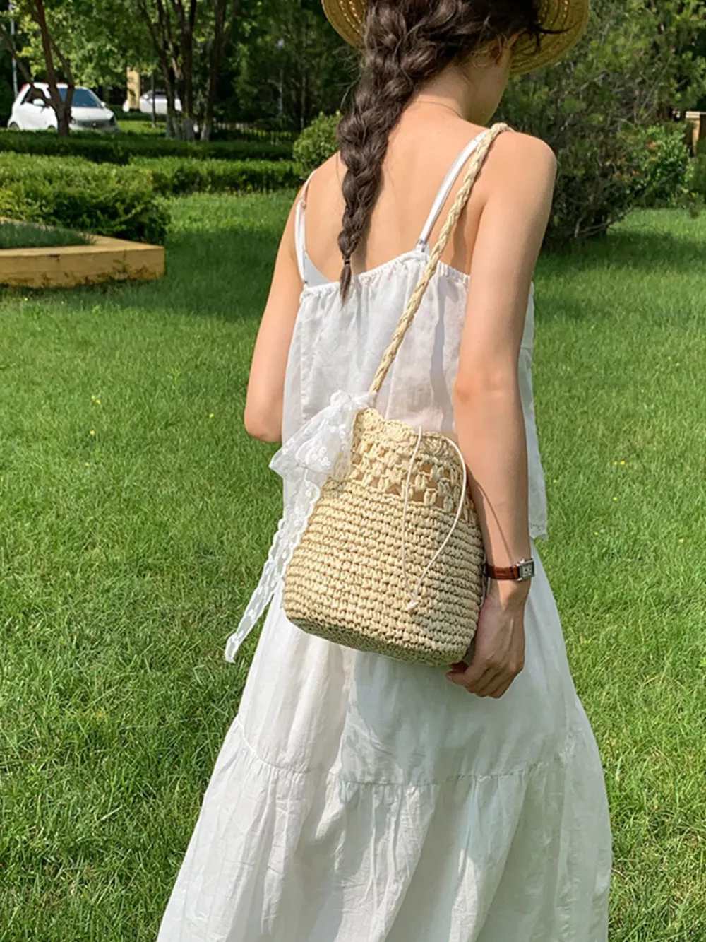 Straw Woven Shoulder Bag, image 6