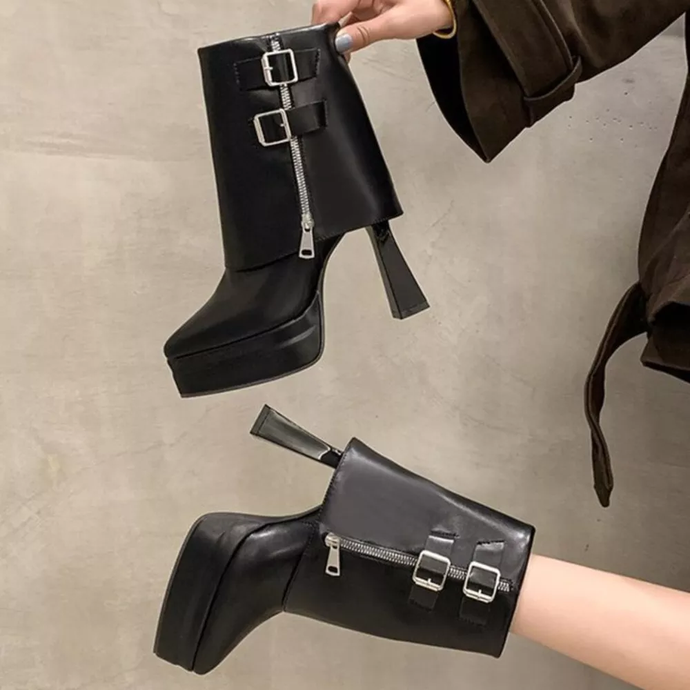Point Toe Block Heels Boots, image 7