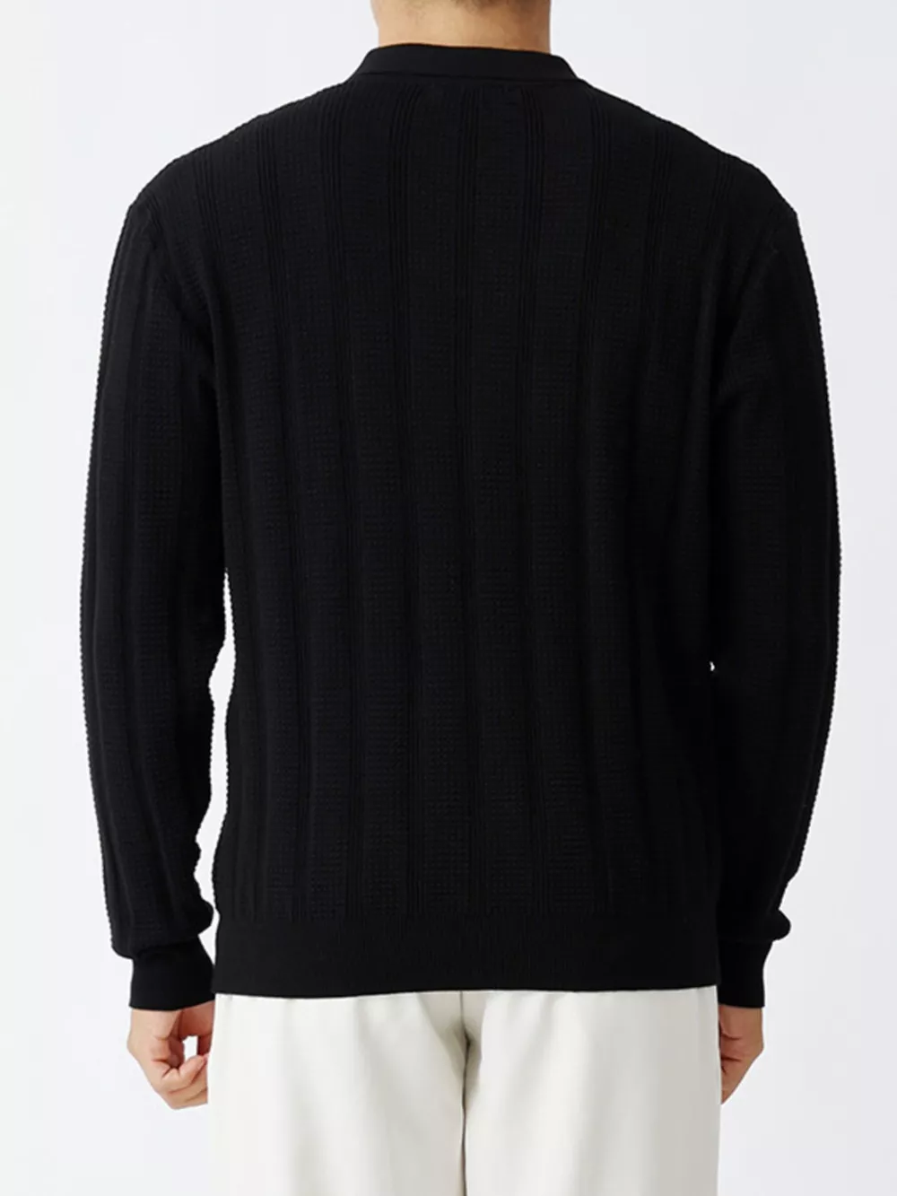 Men's Plus Size Ribbed Quarter-Zip Sweater, image 7